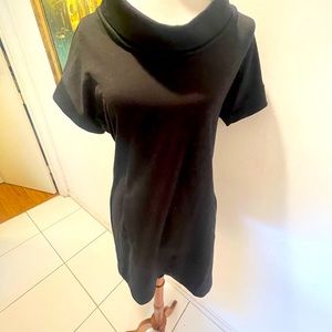 New York & Company Black Shift High Boat Neck, Short Sleeves , Hidden pockets  M